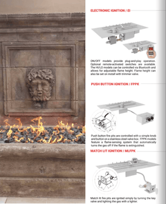 HPC Fire Torpedo H-Burner with Rectangle Plate Electronic Ignition Gas Fire Pit Kit
