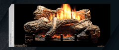 Empire 18" Flint Hill Contour Vent-Free Ceramic Fiber Gas Log Burner Set with Millivolt