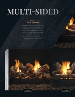 Empire 18" Slope Glaze Vista Vent-Free Multi-Sided Gas Logs Burner Set with Millivolt