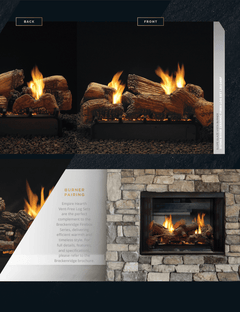 Empire 18" Slope Glaze Vista Vent-Free Multi-Sided Gas Logs Burner Set with Millivolt
