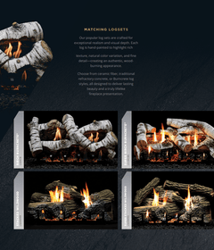 Empire 16" Vent-Free Slope Glaze Gas Log Burner Set with Variable Flame Remote Control