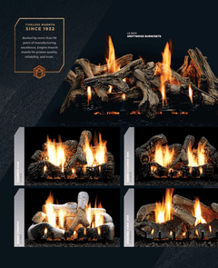 Empire 16" Vent-Free Slope Glaze Gas Log Burner Set with Variable Flame Remote Control