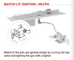 HPC Fire Torpedo Linear Burner with Rectangle Plate Match Lit Gas Fire Pit Kit