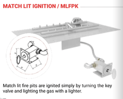HPC Fire Torpedo H-Burner with Rectangle Plate Match Lit Gas Fire Pit Kit