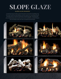 Empire 24" Slope Glaze Vented Burner with Gas Log Sets