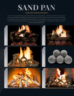 Empire 30" Sand Pan Vented Burner with Gas Log Sets
