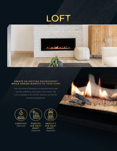 Empire 46" Loft Direct Vent Linear Gas Fireplace with Crushed Glass