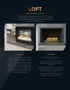Empire 29" Loft Vent-Free Gas Fireplace Insert with Barrier and Black Liner