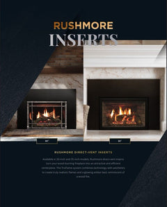 Empire 30" Rushmore Clean-Face Direct Vent Gas Fireplace Insert with Multi-Function Remote and Blower