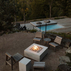 HPC Fire 40" Alea Lightweight Concrete Fire Pit with Torpedo Burner