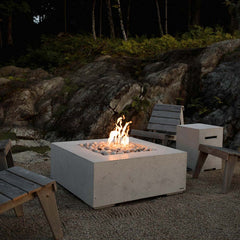 HPC Fire 40" Alea Lightweight Concrete Fire Pit with Torpedo Burner