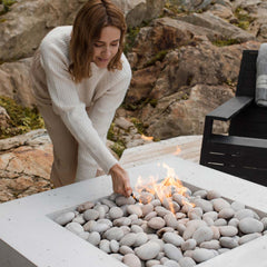 HPC Fire 40" Alea Lightweight Concrete Fire Pit with Torpedo Burner