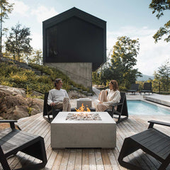 HPC Fire 40" Alea Lightweight Concrete Fire Pit with Torpedo Burner