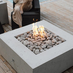 HPC Fire 40" Alea Lightweight Concrete Fire Pit with Torpedo Burner