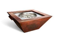 HPC Fire 36"x36" Sierra Smooth Gas Copper Fire and Water Bowl with Torpedo Penta Burner