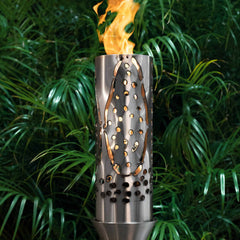The Outdoor Plus 14" Coral Stainless Steel Fire Torch Complete Set