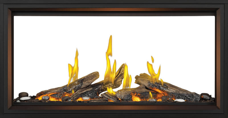 Napoleon TLV50LN2 Tall Vector See-Through Direct Vent Linear Gas Fireplace with Luminous Logs, 65-Inch, Electronic Ignition, Natural Gas