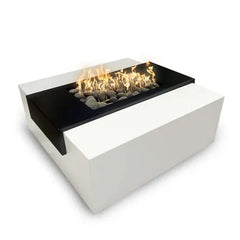 The Outdoor Plus Gallaway Black and White Powder Coat Fire Pit