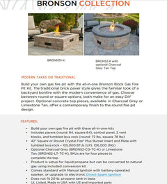 The Outdoor GreatRoom 52-Inch Bronson Block Do-It-Yourself Round Gas Fire Pit Kit