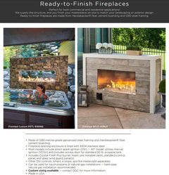 The Outdoor GreatRoom 40-Inch Ready to Finish Double-Sided Linear Outdoor Gas Fireplace