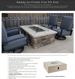 The Outdoor GreatRoom Ready to Finish Tall Linear Gas Fire Pit Kit