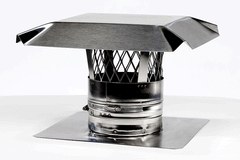 National Chimney 8 Inch Diameter 18x18 Inch Top Kit with Cap & Flat Top Plate - NC8TK1818