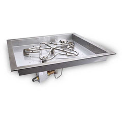 HPC Fire Electronic Ignition Gas Fire Pit Kit with Torpedo Penta Burner and Square Bowl Pan