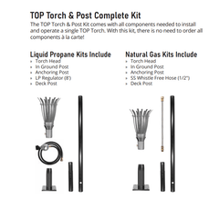 The Outdoor Plus 14" Gothic Stainless Steel Fire Torch Complete Set