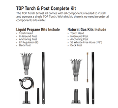 The Outdoor Plus 14" Tiki Stainless Steel Fire Torch Complete Set