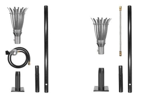The Outdoor Plus 14" Lantern Stainless Steel Fire Torch Complete Set