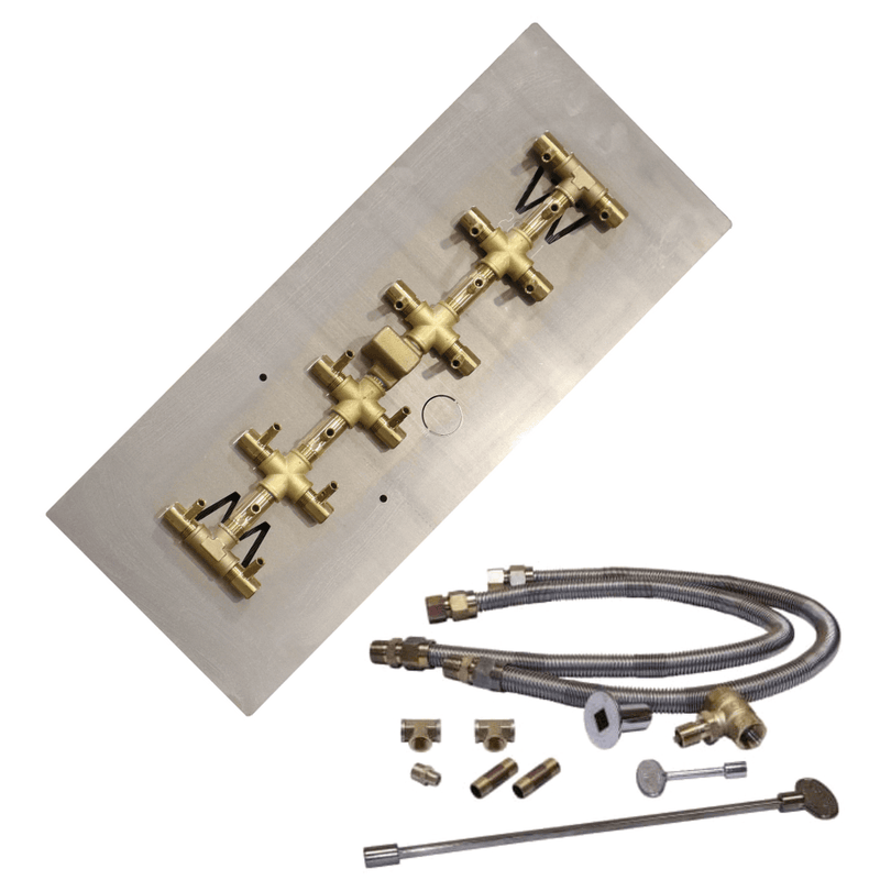 Warming Trends Crossfire 2.0 Universal Tree-Style Brass Gas Fire Pit Burner Kit
