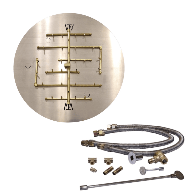 Warming Trends Crossfire 2.0 Universal Original Brass Gas Fire Pit Burner Kit