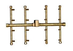 Warming Trends Crossfire 2.0 Universal Double Tree-Style Brass Gas Fire Pit Burner