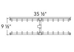 Warming Trends Crossfire 2.0 Universal H-Style Brass Gas Fire Pit Burner