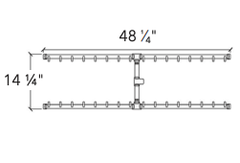Warming Trends Crossfire 2.0 Universal H-Style Brass Gas Fire Pit Burner