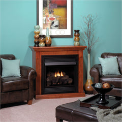 Empire 36" Lincoln Premium Peninsula Multi-Sided Vent-Free Gas Fireplace with Banded Brick Liner