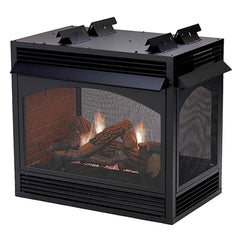 Empire 36" Lincoln Premium Peninsula Multi-Sided Vent-Free Gas Fireplace with Banded Brick Liner