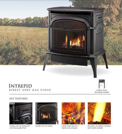 Vermont Castings Intrepid Direct Vent Gas Stove with IntelliFire Touch Ignition System