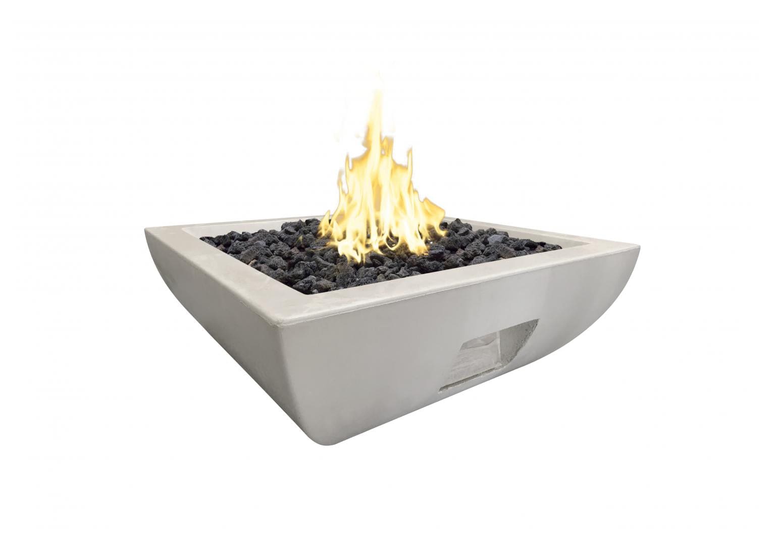 American Fyre Designs 36" Bordeaux Square Concrete Gas Fire Bowl