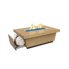 American Fyre Designs 52" Contempo Chat Height Fire Table with Propane Tank Drawer