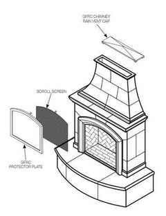 American Fyre Designs 113" Grand Mariposa Outdoor Gas Fireplace with Extended Bullnose Hearth