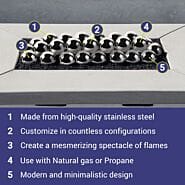 American Fire AFG-IFB Glass Staineless Lite Stones, 6 Stone Set