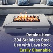 American Fire AFG-IFB Glass Staineless Lite Stones, 6 Stone Set