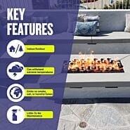 American Fire AFG-IFB Glass Staineless Lite Stones, 6 Stone Set