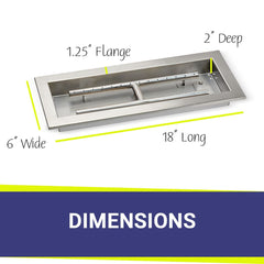 American Fire Glass Rectangular Drop-In Pan with All Weather Electronic Ignition System
