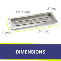 American Fire Glass Rectangular Drop-In Pan with All Weather Electronic Ignition System