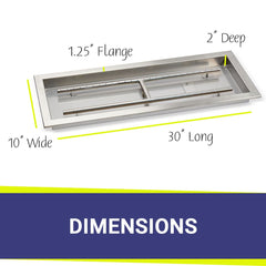 American Fire Glass Rectangular Drop-In Pan with All Weather Electronic Ignition System