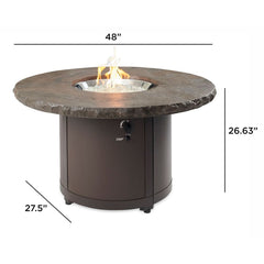 The Outdoor GreatRoom 48-Inch Beacon Round Chat Height Gas Fire Pit Table