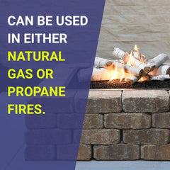 American Fire Glass Formation Creation Ceramic Sierra Birch Gas Fire Pit Logs, 9-Piece