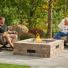 The Outdoor GreatRoom 51-Inch Bronson Block Do-It-Yourself Square Gas Fire Pit Kit